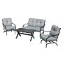 TOP HOME SPACE 4-Piece Metal Patio Conversation Set with Gray Cushions - Image 1