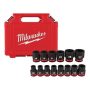 Milwaukee SHOCKWAVE 1/2 in. Drive Metric 6 Point Impact Socket Set (14-Piece) - Image 1
