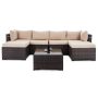 UPHA 7-Piece Wicker Outdoor Patio Conversation Seating Set with Beige Cushions - Image 1