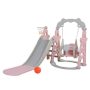 TIRAMISUBEST Outdoor/Indoor HDPE 3-in-1 Playset with Slide, Swing and Basketball Hoop DXY0102HPSXQG - Image 1