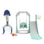 TIRAMISUBEST Outdoor/Indoor HDPE 5-in-1 Playset with Slide, Swing and Ball Hoop/Gate - Image 1