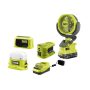 RYOBI ONE+ 18V Cordless 4-Tool Combo Kit with Area Light, Speaker, Clamp Fan, Power Source, 1.5 Ah Battery, and Charger - Image 1