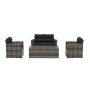 WESTIN OUTDOOR Alpine 4-Piece Rattan Wicker Patio Conversation Set with Gray Cushions - Image 1