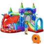 Gymax Kids Inflatable Bounce House Dragon Jumping Slide Bouncer Castle with 750-Watt Blower - Image 1