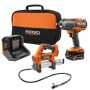 RIDGID 18V Brushless Cordless 2-Tool Combo Kit with High-Torque Impact Wrench, Grease Gun, 4.0 Ah Battery, and Charger - Image 1