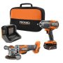 RIDGID 18V Brushless Cordless 2-Tool Combo Kit with High-Torque Impact Wrench, Angle Grinder, 4.0 Ah Battery, and Charger - Image 1