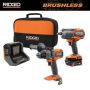 RIDGID 18V Brushless Cordless 2-Tool Combo Kit with High-Torque Impact Wrench, Hammer Drill/Driver, 4.0 Ah Battery, and Charger - Image 1