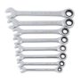 GEARWRENCH SAE 90-Tooth Combination Ratcheting Wrench Tool Set with Tray (8-Piece) 86695-06 - Image 1
