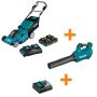 Makita 18-Volt X2 (36V) LXT Cordless 21 in. Lawn Mower Kit & 4 batteries (5.0Ah) with bonus 18-Volt Brushless Blower & Charger - Image 1