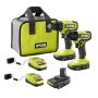 RYOBI ONE+ 18V Cordless 2-Tool Combo Kit with (2) 1.5 Ah Batteries, and Charger w/ 2.0 Ah Battery and Charger - Image 1