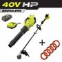 RYOBI 40V HP Brushless Cordless Battery String Trimmer & Leaf Blower w/ Extra 5-Pack of Pre-Cut Line, 4.0 Ah Battery & Charger - Image 2