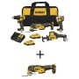DEWALT ATOMIC 20V MAX Cordless Brushless 4 Tool Combo Kit and 20V MAX XR Cordless Brushless 3-Speed Oscillating Multi Tool - Image 1