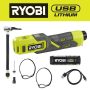 RYOBI USB Lithium Cordless High Pressure Portable Inflator Kit with 2.0 Ah USB Lithium Battery and Charging Cable - Image 1