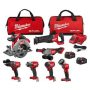 Milwaukee M18 FUEL 18V Lithium-Ion Brushless Cordless Combo Kit with Two 5.0 Ah Batteries, 1 Charger, 2 Tool Bags (7-Tool) - Image 1