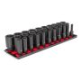 TEKTON 1/2 in. Drive Deep 6-Point Impact Socket Set (31-Piece) (8-38 mm) with Rails - Image 1