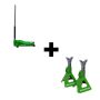 Maasdam 3-Ton Low Profile Car Jack with Quick Lift and 3-Ton Jack Stand in Green - Image 1