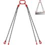 VEVOR 10 ft. x 5/16 in. Engine Chain Sling G80 Alloy Steel Hoist Lift Chain 3T with 4 Leg Grab Hooks Adjuster for Mining Ports - Image 1