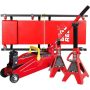 Big Red 2-Ton Trolley Floor Jack with 2-Ton Jack Stands and Shop Creeper - Image 1
