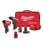 Milwaukee M12 FUEL 12V Lithium-Ion Brushless Cordless Hammer Drill and Impact Driver Combo Kit w/3 Batteries and Bag (2-Tool) - Image 1