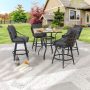 Patio Festival 5-Piece Metal Bar Height Outdoor Dining Set with Gray Cushions PF18265-19142X2 - Image 1