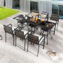 Patio Festival 9-Piece Wicker Bar Height Outdoor Dining Set with Beige Cushions PF18265X3-19036X3 - Image 1