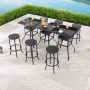 Patio Festival 9-Piece Metal Bar Height Outdoor Dining Set PF18265X3-19143X3 - Image 1