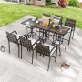 Patio Festival 9-Piece Wicker Bar Height Outdoor Dining Set with Beige Cushions PF19032X3-036X3 - Image 1