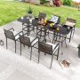 Patio Festival 9-Piece Wicker Bar Height Outdoor Dining Set with Beige Cushions PF19036X3-273-2X3 - Image 1