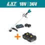 Makita LXT 18V X2 (36V) Lithium-Ion Brushless Cordless String Trimmer Kit (5.0 Ah) with LXT 18V Battery 5.0 Ah (2-Pack) - Image 2