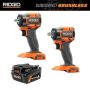 RIDGID 18V SubCompact Brushless 2-Tool Combo Kit with 3/8 in. Impact Wrench, 1/2 in. Impact Wrench, and FREE 4.0 Ah Battery - Image 1