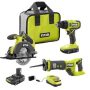 RYOBI ONE+ 18V Cordless 2-Tool Combo Kit w/ Drill/Driver, Circular Saw, (2) 1.5 Ah Batteries, Charger, & Recip Saw - Image 1