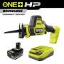 RYOBI ONE+ HP 18V Brushless Cordless Compact One-Handed Reciprocating Saw with 4.0 Ah HIGH PERFORMANCE Battery & Charger - Image 1