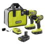 RYOBI ONE+ 18V Cordless 2-Tool Combo Kit w/ Drill/Driver, Impact Driver, (2) 1.5 Ah Batteries, Charger, & FREE 1.5 Ah Battery - Image 1