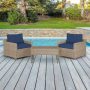 TK CLASSICS Maui 3-Piece Metal Patio Conversation Set with Cobalt Cushions - Image 1