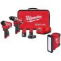 Milwaukee M12 FUEL 12-Volt Lithium-Ion Brushless Cordless Hammer Drill and Impact Driver Combo Kit w/M12 ROVER Service Light - Image 1