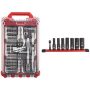Milwaukee 3/8 in. Drive Metric Ratchet and Socket Mechanics Tool Set with PACKOUT Case & Impact Socket Set (40-Piece) - Image 1