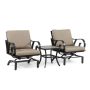 Dali 3-Piece Metal Patio Conversation Set with Beige Cushions And Rocking Chairs - Image 1