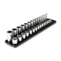 TEKTON 3/8 in. Drive 12-Point Socket Set with Rails (1/4 in.-1 in.) (30-Piece) - Image 1