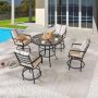 Patio Festival 5-Piece Metal Bar Height Outdoor Dining Set with Beige Cushions PF18264X2-19252 - Image 1