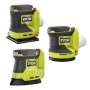 RYOBI ONE+ 18V Cordless 3-Tool Combo Kit with 1/4 Sheet Sander, Corner Cat Finish Sander, and Random Orbit Sander (Tools Only) - Image 1