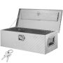 VEVOR 30 in. L x 13 in. W x 9.6 in. H Crossover Truck Tool Box Aluminum Bar Tread Tool Box with 2 Keys for Pick Up Truck Bed - Image 1