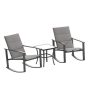 Carnegy Avenue Black 3-Piece Metal Patio Conversation Set - Image 1