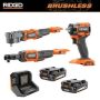 RIDGID 18V Brushless Cordless 3-Tool Combo Kit with (2) 2.0 Ah Batteries and Charger - Image 1