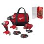Milwaukee M18 18V Lithium-Ion Brushless Cordless Compact Drill/Impact Combo Kit with SHOCKWAVE Titanium Drill Bit Set - Image 1