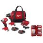 Milwaukee M18 18V Lithium-Ion Brushless Cordless Compact Drill/Impact Combo Kit with SHOCKWAVE Screwdriving Drill Bit Set - Image 1