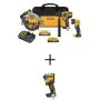 DEWALT 20V MAX Lithium-Ion Cordless 3-Tool Combo Kit and Brushless Compact 1/4 in. Impact Drive w/5Ah Battery and 1.7Ah Battery - Image 1