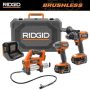 RIDGID 18V Brushless 2-Tool Combo Kit with 6.0 Ah and 4.0 Ah MAX Output Batteries, Charger, Hard Case, & Grease Gun - Image 1