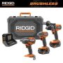 RIDGID 18V Brushless 2-Tool Combo Kit with 6.0 Ah & 4.0 Ah MAX Output Batteries, Charger, Hard Case, & 1/2 in. Impact Wrench - Image 1
