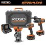 RIDGID 18V Brushless 2-Tool Combo Kit with 6.0 Ah & 4.0 Ah MAX Output Batteries, Charger, Hard Case, & Compact Router - Image 1