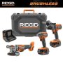 RIDGID 18V Brushless 2-Tool Combo Kit with 6.0 Ah & 4.0 Ah MAX Output Batteries, Charger, Hard Case, & 4-1/2 in. Angle Grinder - Image 1